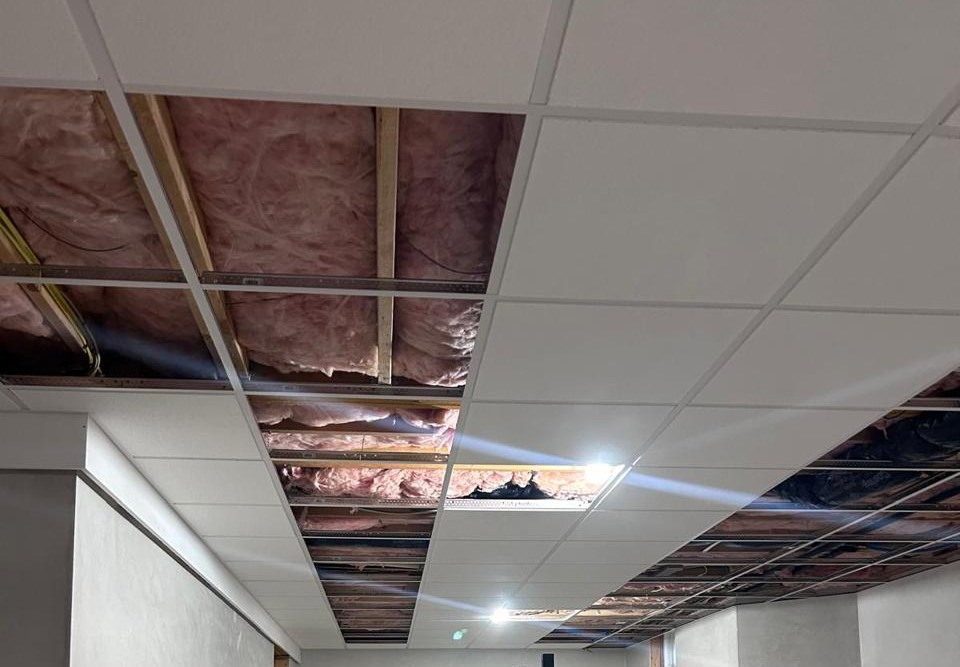 Basement wall and ceiling repairs